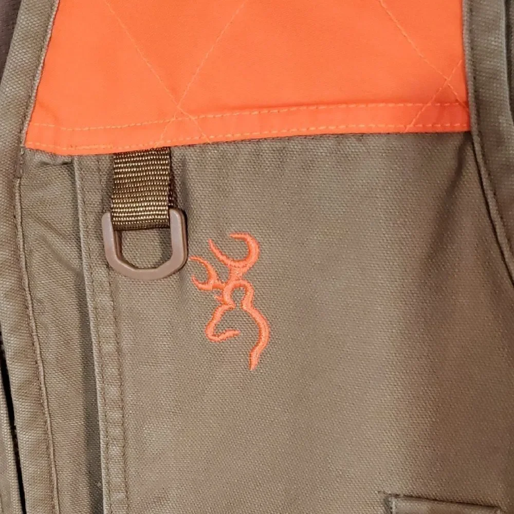 Browning Upland Vest Blaze Orange and Tan Pheasant Hunting Vest Men's S